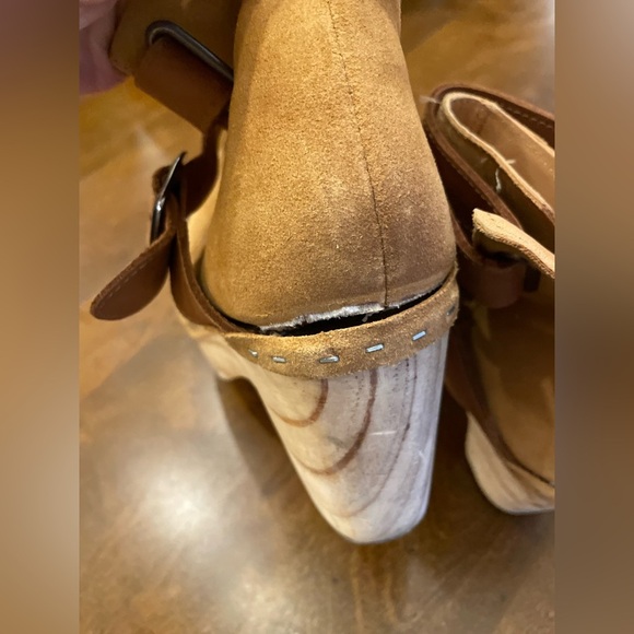 Free People Bungalow Clog Tan Leather Ankle Boots 9 - Picture 12 of 13